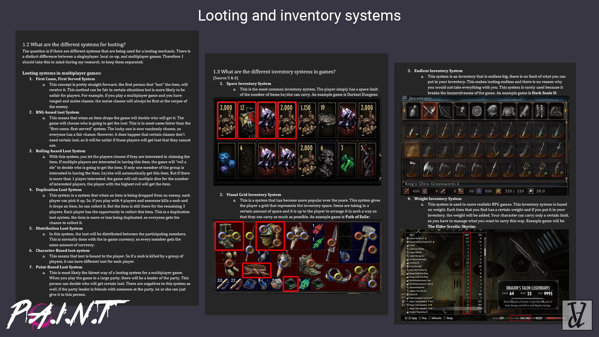 Game Design Paint Looting Inventory System